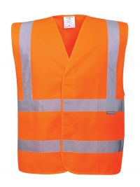 High visibility waistcoat with double reflective tape